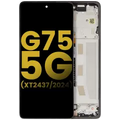 LCD Assembly With Frame For Motorola Moto G75 5G (XT2437 / 2024) (Refurbished) (Charcoal Gray)