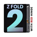 Inner OLED Assembly With Frame For Samsung Galaxy Z Fold 2 5G (US & International) (Service Pack) (Mystic Black With Red Hinge)