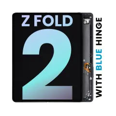 Inner OLED Assembly With Frame For Samsung Galaxy Z Fold 2 5G (Service Pack) (US & International) (Mystic Black With Blue Hinge)