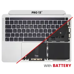 Top Case with Battery and Keyboard (ANSI US) For MacBook Pro 13" A2338 (2020) (M1) (Silver)
