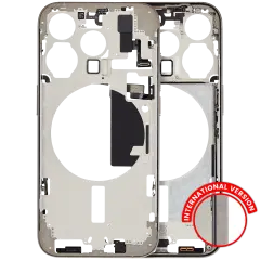 Mid-Frame Housing W/ Small Parts For iPhone 15 Pro (EU / Global Version) (Used OEM Pull: Grade B) (Natural Titanium)