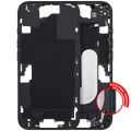 Mid-Frame Housing With Power And Volume Button For iPhone 16 (EU / Global Version) (Aftermarket Plus) (Black)