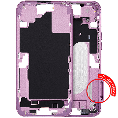 Mid-Frame Housing With Power And Volume Button For iPhone 16 Plus (EU / Global Version) (Aftermarket Plus) (Pink)