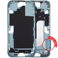 Mid-Frame Housing With Power And Volume Button For iPhone 16 Plus (EU / Global Version) (Aftermarket Plus) (Teal)