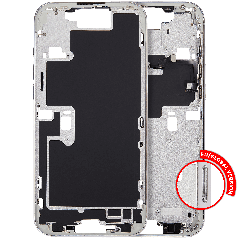 Mid-Frame Housing With Power And Volume Button For iPhone 16 Pro Max (EU / Global Version) (Aftermarket Plus) (White Titanium)