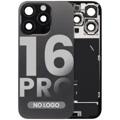 Back Glass w/ MagSafe Magnet & NFC & Flashlight Flex For iPhone 16 Pro (No Logo) (Aftermarket) (Black Titanium)