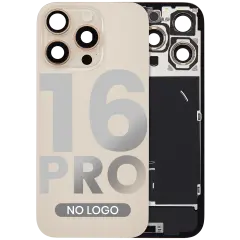 Back Glass w/ MagSafe Magnet & NFC & Flashlight Flex For iPhone 16 Pro (No Logo) (Aftermarket) (Desert Titanium)
