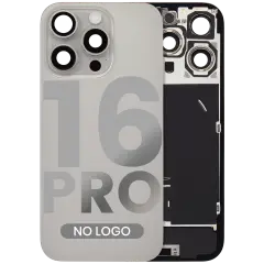 Back Glass w/ MagSafe Magnet & NFC & Flashlight Flex For iPhone 16 Pro (No Logo) (Aftermarket) (Natural Titanium)