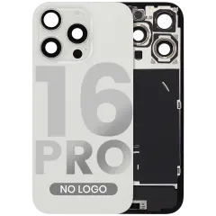 Back Glass w/ MagSafe Magnet & NFC & Flashlight Flex For iPhone 16 Pro (No Logo) (Aftermarket) (White Titanium)