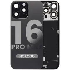 Back Glass w/ MagSafe Magnet & NFC & Flashlight Flex For iPhone 16 Pro Max (No Logo) (Aftermarket) (Black Titanium)