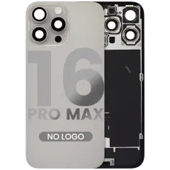Back Glass w/ MagSafe Magnet & NFC & Flashlight Flex For iPhone 16 Pro Max (No Logo) (Aftermarket) (Natural Titanium)