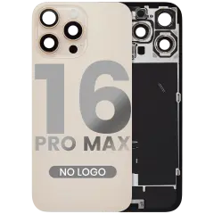 Back Glass w/ MagSafe Magnet & NFC & Flashlight Flex For iPhone 16 Pro Max (No Logo) (Aftermarket) (Desert Titanium)