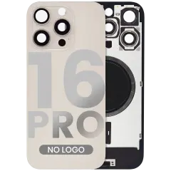 Back Glass w/ MagSafe Magnet For iPhone 16 Pro (No Logo) (Aftermarket) (Desert Titanium)