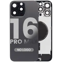 Back Glass w/ MagSafe Magnet For iPhone 16 Pro Max (No Logo) (Aftermarket) (Black Titanium)