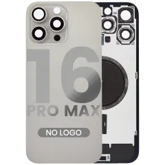 Back Glass w/ MagSafe Magnet For iPhone 16 Pro Max (No Logo) (Aftermarket) (Natural Titanium)