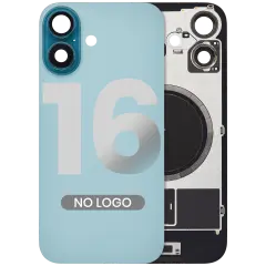 Back Glass w/ MagSafe Magnet For iPhone 16 (No Logo) (Aftermarket) (Teal)