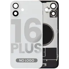 Back Glass w/ MagSafe Magnet For iPhone 16 Plus (No Logo) (Aftermarket) (White)