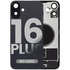 Back Glass w/ MagSafe Magnet For iPhone 16 Plus (No Logo) (Aftermarket) (Black)
