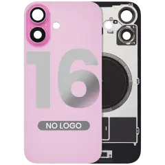 Back Glass w/ MagSafe Magnet For iPhone 16 (Aftermarket) (Pink) (No Logo)