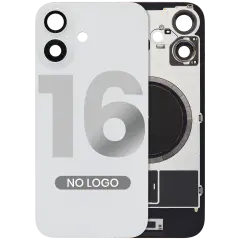 Back Glass w/ MagSafe Magnet For iPhone 16 (No Logo) (Aftermarket) (White)