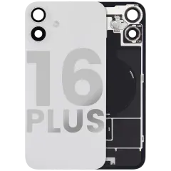 Back Glass w/ MagSafe Magnet & NFC & Flashlight Flex For iPhone 16 Plus (Used OEM Pull: Grade A) (White)