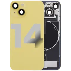 Back Glass w/ MagSafe Magnet & NFC & Flashlight Flex For iPhone 14 (Used OEM Pull: Grade C) (Yellow)