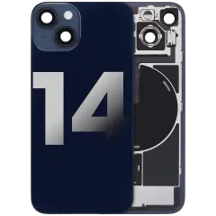 Back Glass w/ MagSafe Magnet & NFC & Flashlight Flex For iPhone 14 (Used OEM Pull: Grade C) (Midnight)