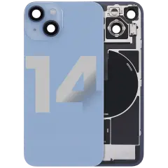 Back Glass w/ MagSafe Magnet & NFC & Flashlight Flex For iPhone 14 (Used OEM Pull: Grade C) (Blue)