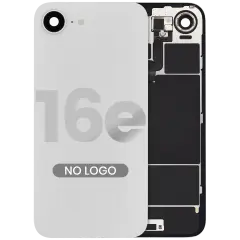 Back Glass w/ Wireless NFC Charging Flex & Flashlight Flex For iPhone 16e (Aftermarket) (White)