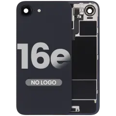 Back Glass w/ Wireless NFC Charging Flex & Flashlight Flex For iPhone 16e (Aftermarket) (Black)