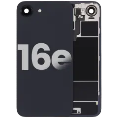 Back Glass w/ Wireless NFC Charging Flex & Flashlight Flex For iPhone 16e (Used OEM Pull: Grade C) (Black)