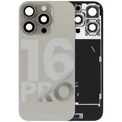 Back Glass w/ MagSafe Magnet & NFC & Flashlight Flex For iPhone 16 Pro (Used OEM Pull: Grade C) (Natural Titanium)