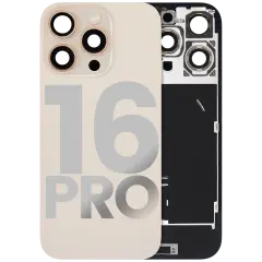 Back Glass w/ MagSafe Magnet & NFC & Flashlight Flex For iPhone 16 Pro (Used OEM Pull: Grade C) (Desert Titanium)