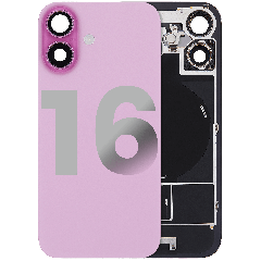 Back Glass w/ MagSafe Magnet & NFC & Flashlight Flex For iPhone 16 (Used OEM Pull: Grade C) (Pink)