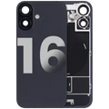 Back Glass w/ MagSafe Magnet & NFC & Flashlight Flex For iPhone 16 (Used OEM Pull: Grade C) (Black)