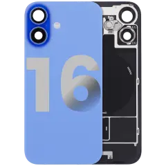 Back Glass w/ MagSafe Magnet & NFC & Flashlight Flex For iPhone 16 (Used OEM Pull: Grade C) (Ultramarine)