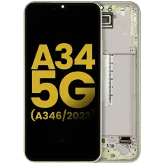 OLED Assembly With Frame For Samsung Galaxy A34 5G (A346 / 2023) (Refurbished) (Lime)