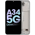 OLED Assembly With Frame Compatible For Samsung Galaxy A34 5G (A346 / 2023) (Service Pack) (Silver)