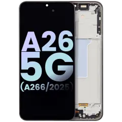 OLED Assembly With Frame Compatible For Samsung Galaxy A26 5G (A266 / 2025) (Service Pack) (Black)