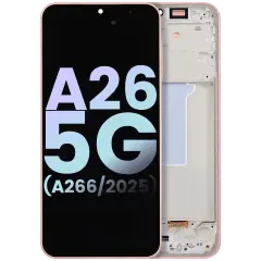 OLED Assembly With Frame Compatible For Samsung Galaxy A26 5G (A266 / 2025) (Service Pack) (Peach Pink)