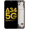 OLED Assembly With Frame For Samsung Galaxy A34 5G (A346 / 2023) (Refurbished) (Graphite)