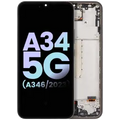 OLED Assembly With Frame For Samsung Galaxy A34 5G (A346 / 2023) (Service Pack) (Graphite)