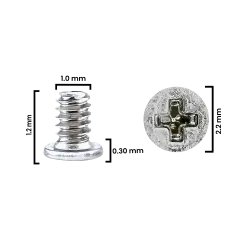Internal Screw Set (M1.0×1.2×2.2D×0.30T) For iPhone 12 Pro Max (Service Pack) (Silver) (30 Pack)