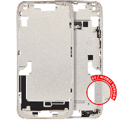 Mid-Frame Housing W/ Charging Port Flex & Small Parts For iPhone 14 Plus (EU / Global Version) (Used OEM Pull: Grade B) (Starlight)