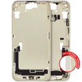 Mid-Frame Housing W/ Charging Port Flex & Small Parts For iPhone 15 Plus (EU / Global Version) (Used OEM Pull: Grade B) (Yellow)