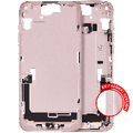 Mid-Frame Housing W/ Charging Port Flex & Small Parts For iPhone 15 Plus (EU / Global Version) (Used OEM Pull: Grade B) (Pink)