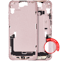 Mid-Frame Housing W/ Charging Port Flex & Small Parts For iPhone 15 Plus (EU / Global Version) (Used OEM Pull: Grade B) (Pink)