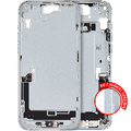 Mid-Frame Housing W/ Charging Port Flex & Small Parts For iPhone 15 Plus (EU / Global Version) (Used OEM Pull: Grade C) (Blue)