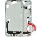 Mid-Frame Housing W/ Charging Port Flex & Small Parts For iPhone 15 Plus (EU / Global Version) (Used OEM Pull: Grade C) (Green)