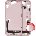 Mid-Frame Housing W/ Charging Port Flex & Small Parts For iPhone 15 Plus (EU / Global Version) (Used OEM Pull: Grade C) (Pink)